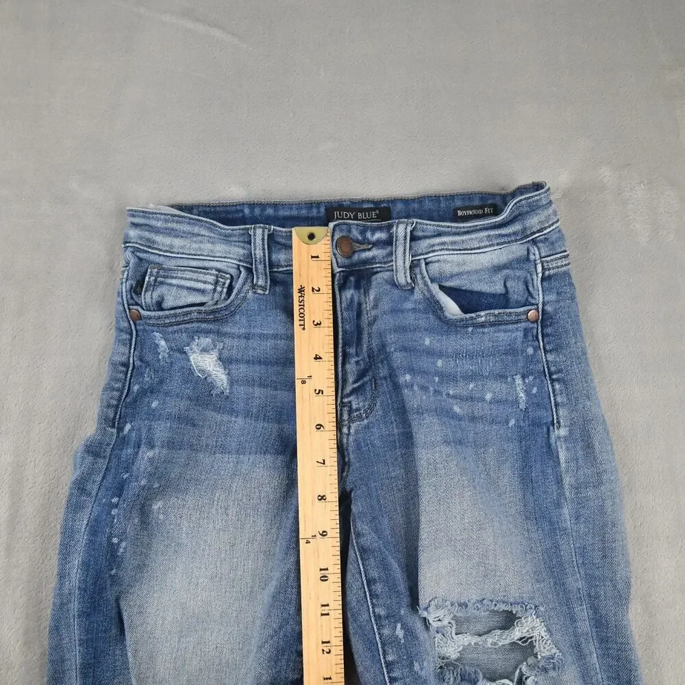 Judy Blue Jeans Womens 3/26 ( 27x28) Boyfriend Distressed Paint spots